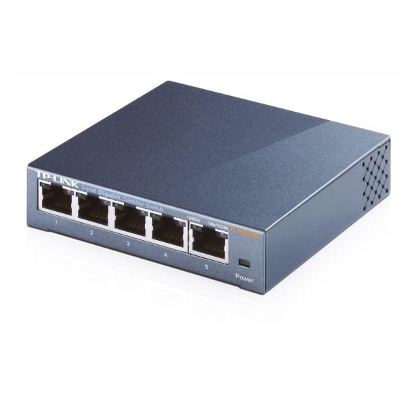 TP-Link TL-SG105 5-Port Gigabit Switch – Metallgehäuse energieeffizient Plug & Play